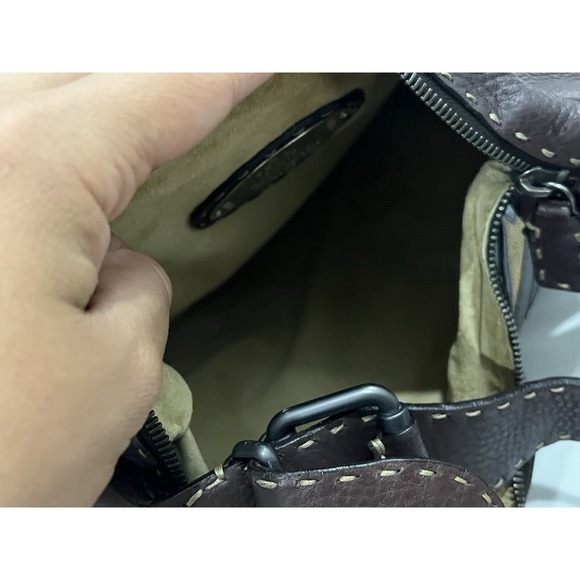 Fendi Stingray Exotic Leather Inlay Oyster Whipstitch Shoulder Runway Purse Bag - Picture 7 of 9